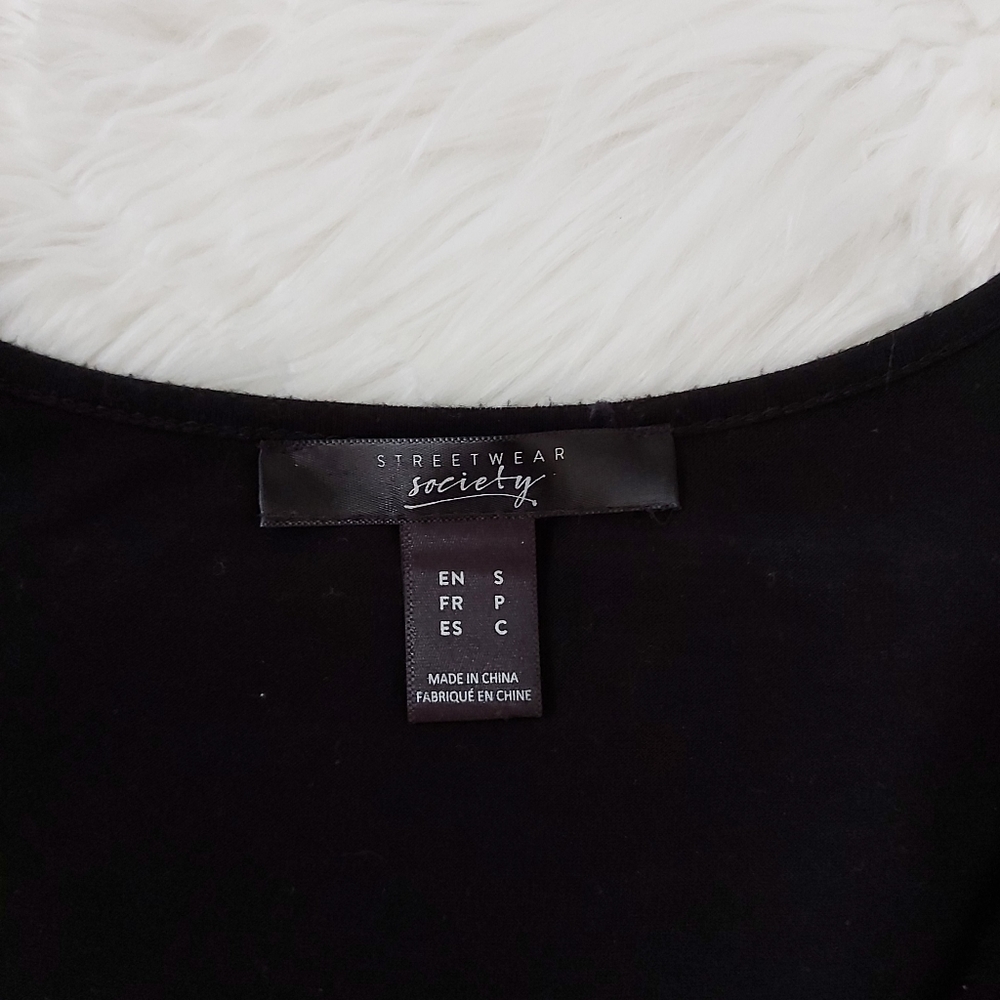 Streetwear Society Black Ruched Drawstring Front - Picture 9 of 11